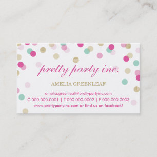 BUSINESS CARD :: stylish confetti pink + gold