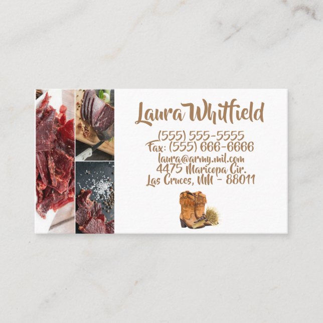 Business Card Summer Country Wedding Rustic Waterc (Front)