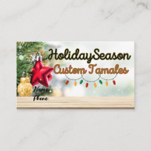 Business Card, Tarjetas de Negocio Tamales Card