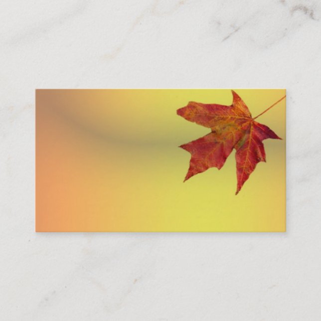 business card template autumn maple leaf (Front)