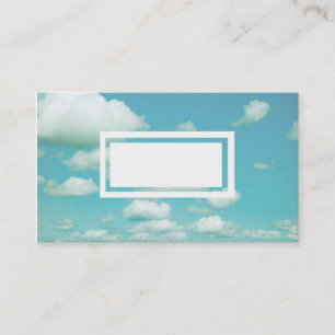business card template blue sky and clouds