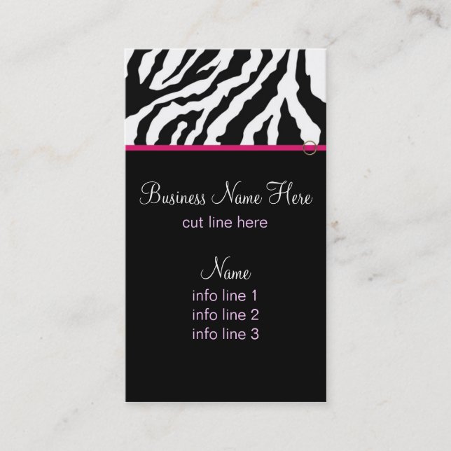 Business Card Template **Bold Zebra Print (Front)