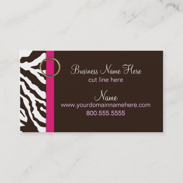 Business Card Template **Brown Zebra Pattern (Front)