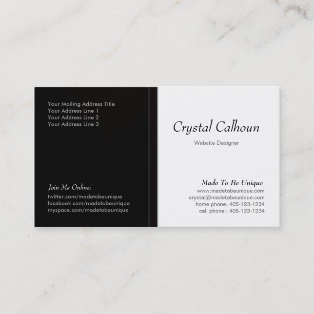 Business Card Template - Dark - Professional (Front)