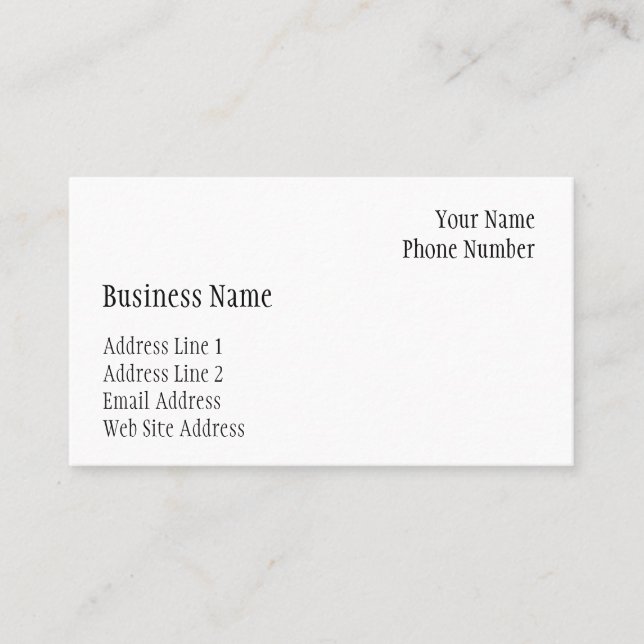 Business Card Template (Eggshell Finish) (Front)