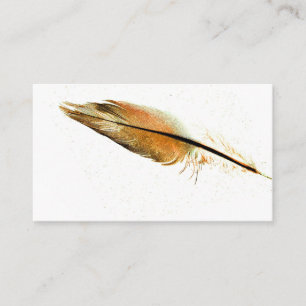 business card template feather photo art