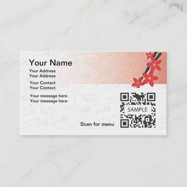 Business Card Template Japanese Restaurant (Front)