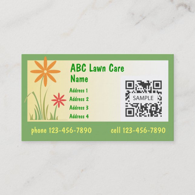 Business Card Template Lawn Care (Front)