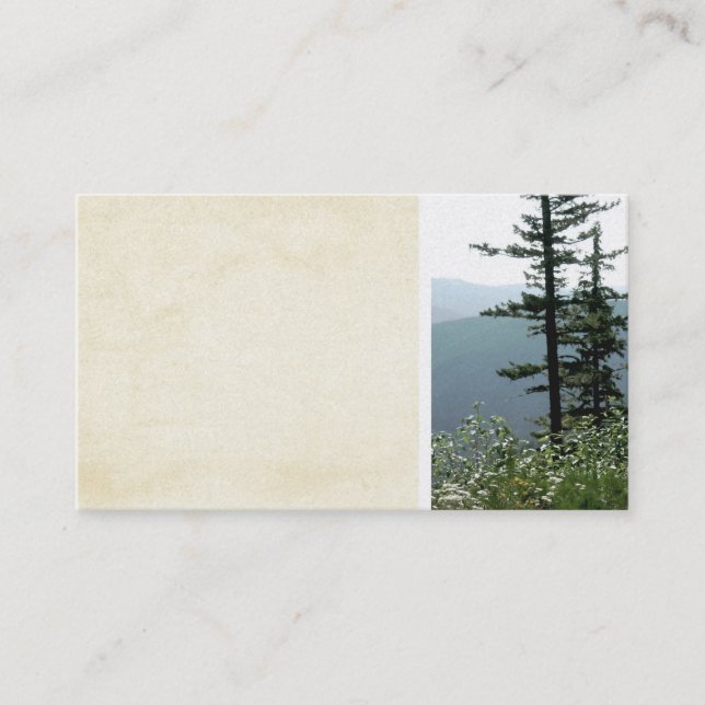 business card template vintage look mountain scene (Front)