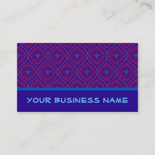 Business Card to Customise: Purple and Blue Ogees
