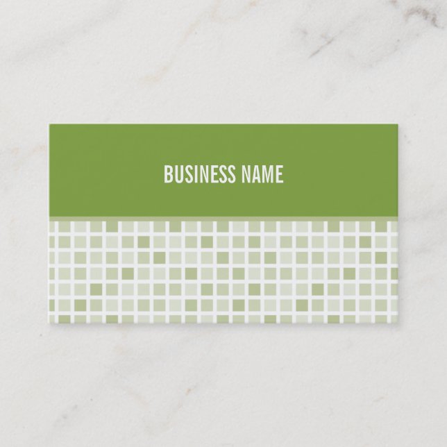 BUSINESS CARD trendy modern tiles green (Front)