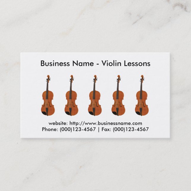 Business Card: Violin Lessons Card (Front)