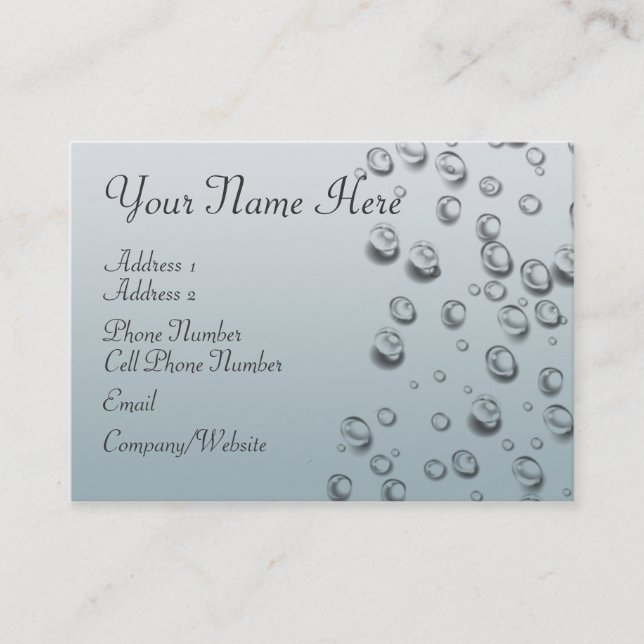 Business Card - Water Bubbles Silver (Front)