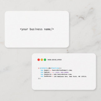 Business Card - Web developer style 