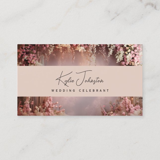 Business Card, Wedding Officiant soft tones Business Card (Back)