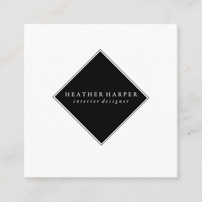 Business Card - White Black Modern (Front)