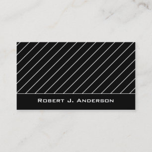 Business Card :: White & Black Striped Modern