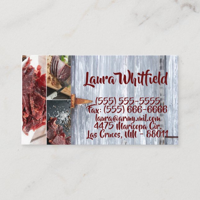 Business Card White Wash Wood Barn Door Country Ru (Front)