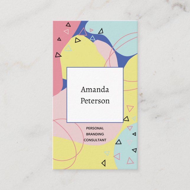 Business card with abstract colourful background (Front)