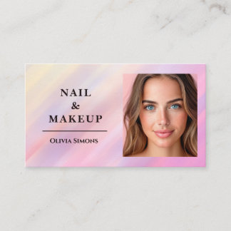 Business card with background and beauty women