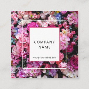 Business card with background botanic flower.