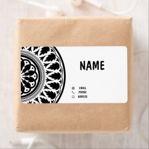 business card with black white ornaments