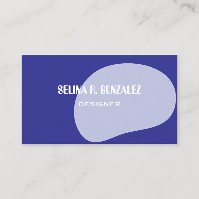 Business Card with Blue Cool-Neutral Shape Design (Front)