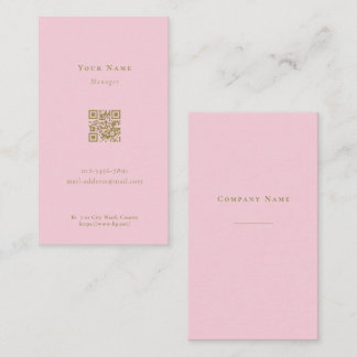Business card with elegant pink QR code
