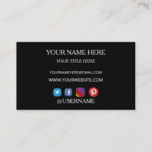 Business Card with Elegant White Typography