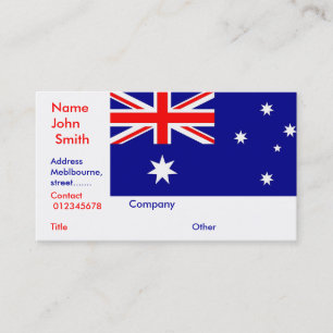 Business Card with Flag of Australia