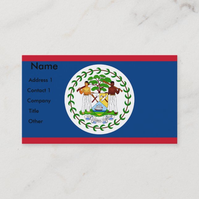 Business Card with Flag of Belise (Front)