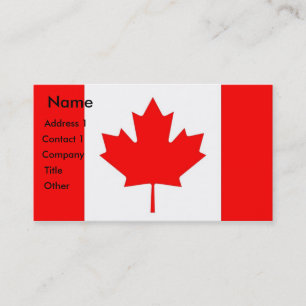 Business Card with Flag of Canada