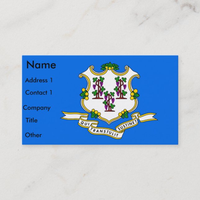 Business Card with Flag of Connecticut U.S.A. (Front)