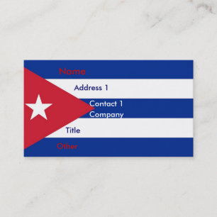 Business Card with Flag of Cuba