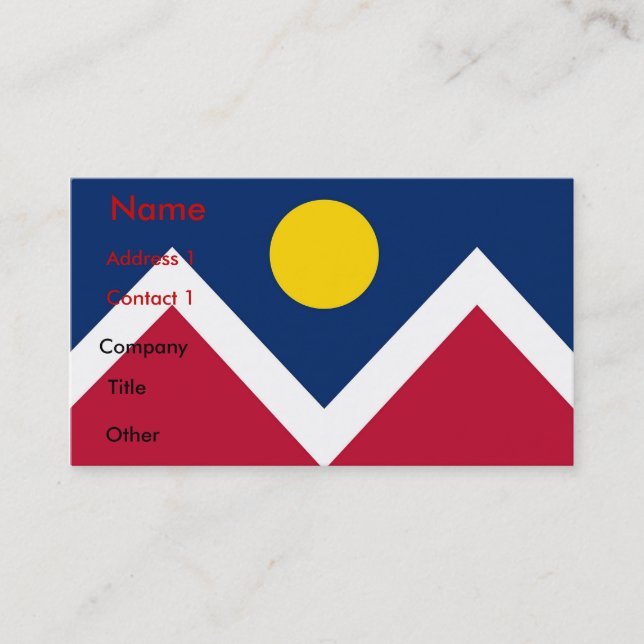 Business Card with Flag of Denver, Colorado (Front)