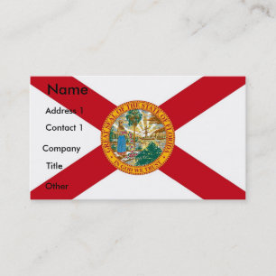 Business Card with Flag of Florida, U.S.A.