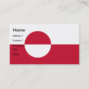 Business Card with Flag of Greenland