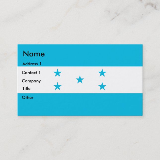 Business Card with Flag of Honduras (Front)