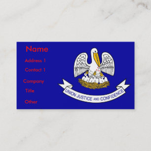 Business Card with Flag of Louisiana U.S.A.