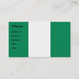 Business Card with Flag of Nigeria