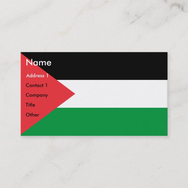 Business Card with Flag of Palestine (Front)