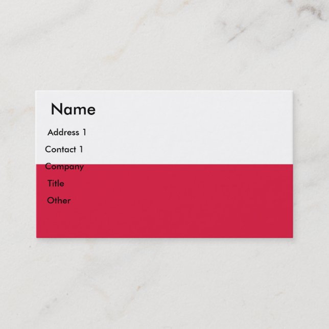Business Card with Flag of Poland (Front)