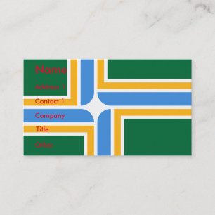 Business Card with Flag of Portland, Oregon