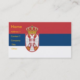 Business Card with Flag of Serbia