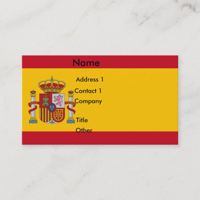 Business Card with Flag of Spain (Front)