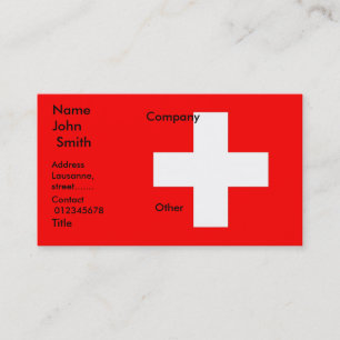 Business Card with Flag of Switzerland