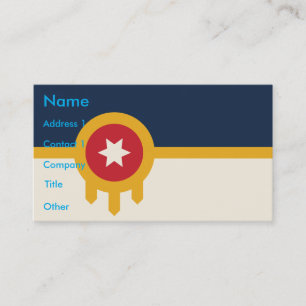 Business Card with Flag of Tulsa, Oklahoma