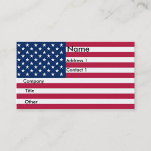 Business Card with Flag of U.S.A.