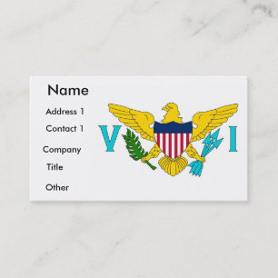 Business Card with Flag of Virgin Islands