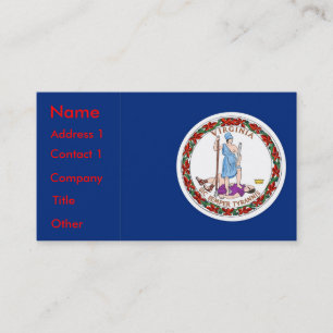 Business Card with Flag of Virginia U.S.A.